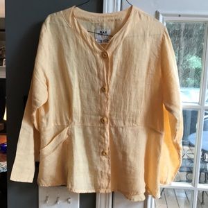 Flax linen top with peplum